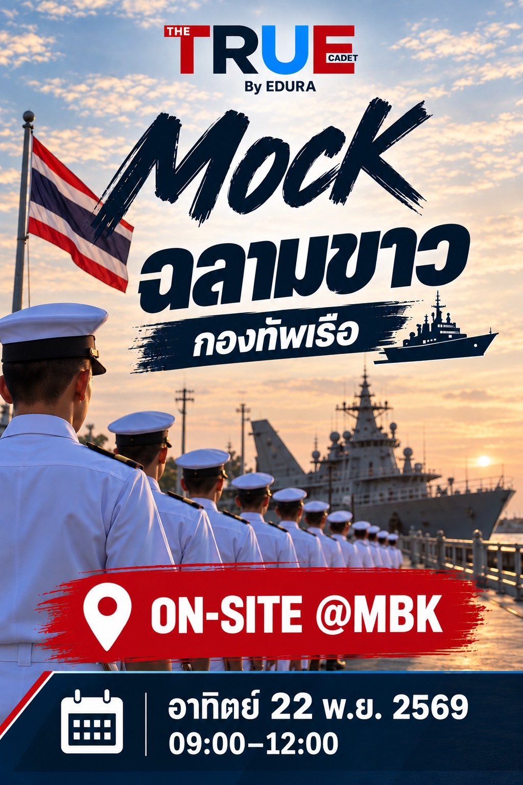 ปก Mock เตรียมทหาร โครงการฉลามขาว (ทร.) อาทิตย์ 22 พ.ย. (ที่ MBK) The True Cadet by Edura